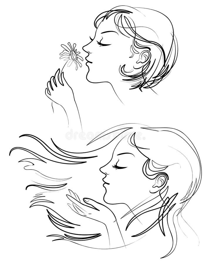 Belle femme avec le long cheveu illustration libre de droits Belle femme avec le long cheveu illustration libre de droits
