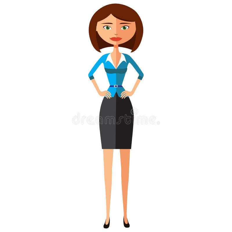 Belle femme d'affaires de brune tenant l'illustration plate de vecteur de bande dessinée EPS10 D'isolement sur un fond blanc illustration de vecteur Belle femme d'affaires de brune tenant l'illustration plate de vecteur de bande dessinée EPS10 D'isolement sur un fond blanc illustration de vecteur