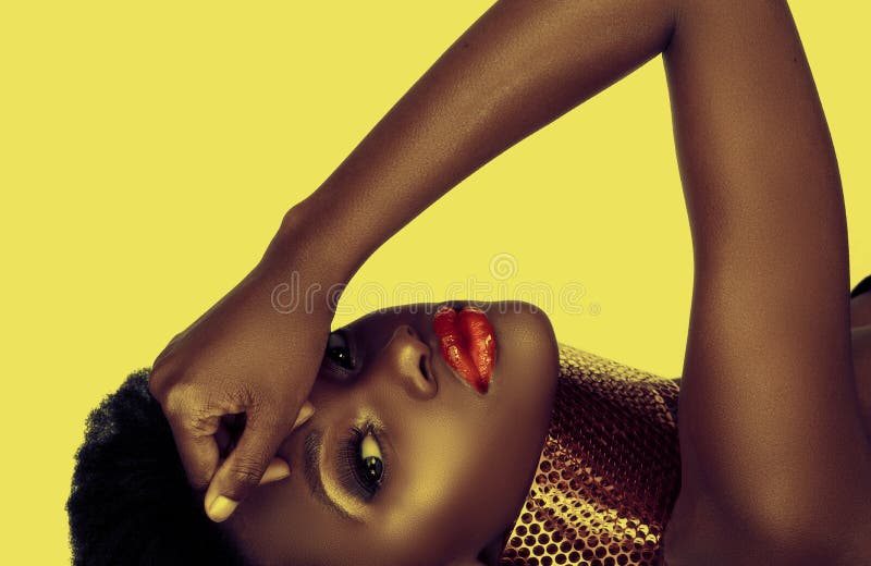 Belle femme d'Afro-américain photographie stock