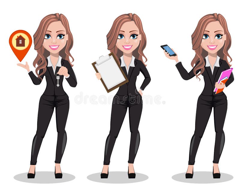 Belle femme d'agent immobilier Un vrai agent immobilier illustration libre de droits Belle femme d'agent immobilier Un vrai agent immobilier illustration libre de droits