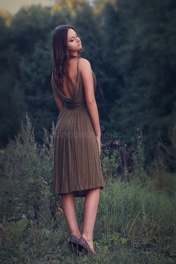 Belle femme dans la robe sexy photos libres de droits Belle femme dans la robe sexy photos libres de droits