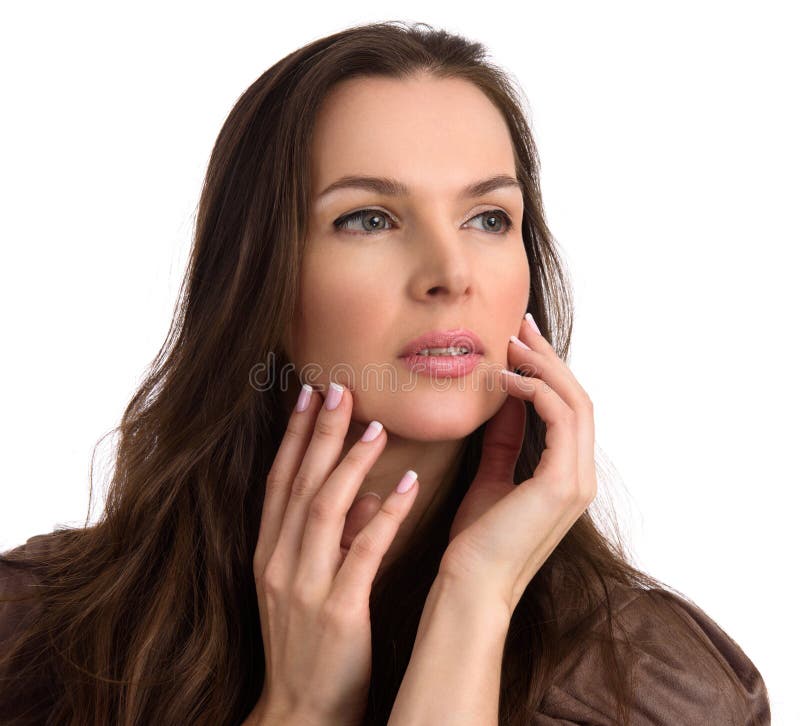 Belle femme de Moyen Âge avec la peau fraîche propre photos libres de droits Belle femme de Moyen Âge avec la peau fraîche propre photos libres de droits