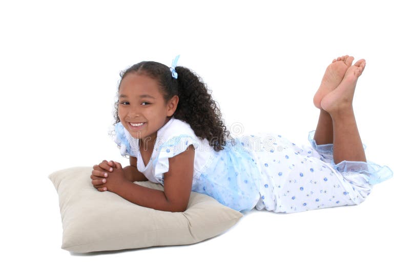 Belle Fille De Six Ans Dans Des Pyjamas Au Dessus De Blanc Photo Stock Image Du Enfants Assez 130678