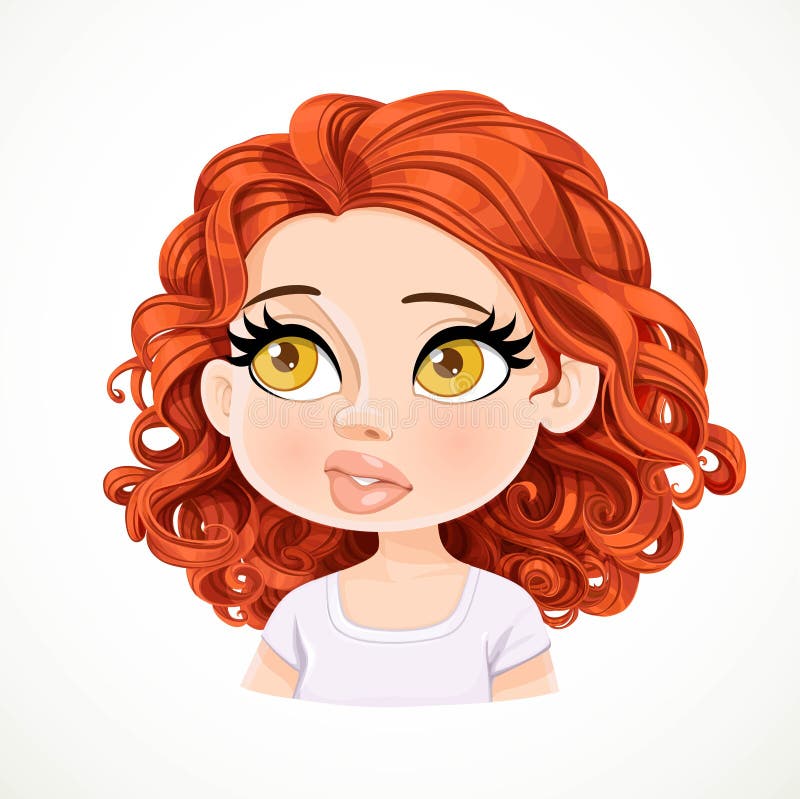 Belle bande dessinée déroutée fille avec poudrey rose bob coupe de