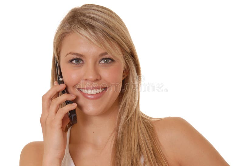 Belle fille sur le téléphone portable image stock Belle fille sur le téléphone portable image stock