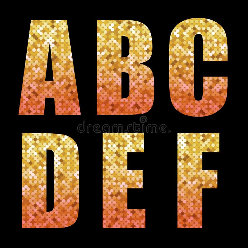 Belle lettere d'avanguardia di alfabeto di scintillio con oro a ombre rosso illustrazione vettoriale Belle lettere d'avanguardia di alfabeto di scintillio con oro a ombre rosso illustrazione vettoriale