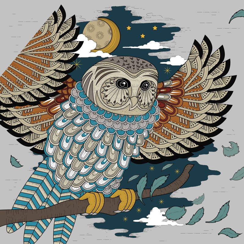 Belle page de coloration de hibou illustration stock Belle page de coloration de hibou illustration stock