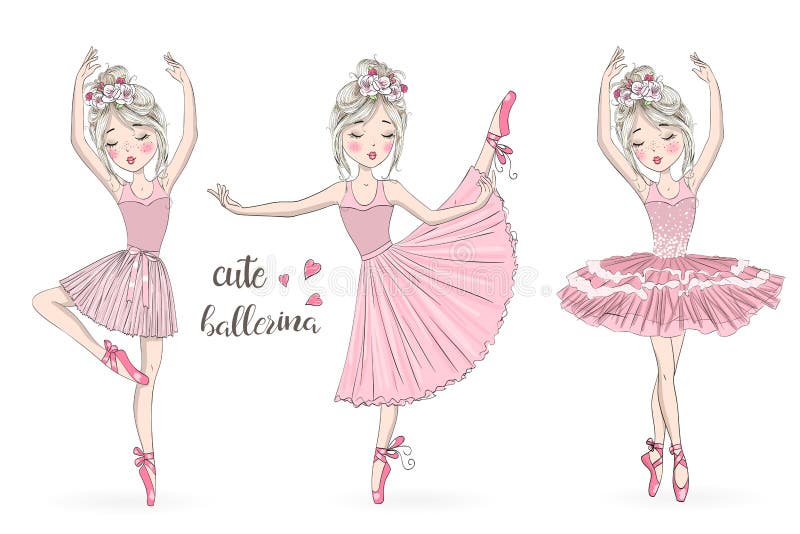 Ballerine, Fille, Danse, Femme, Concept D'art Vecteur D'isolement Tiré
