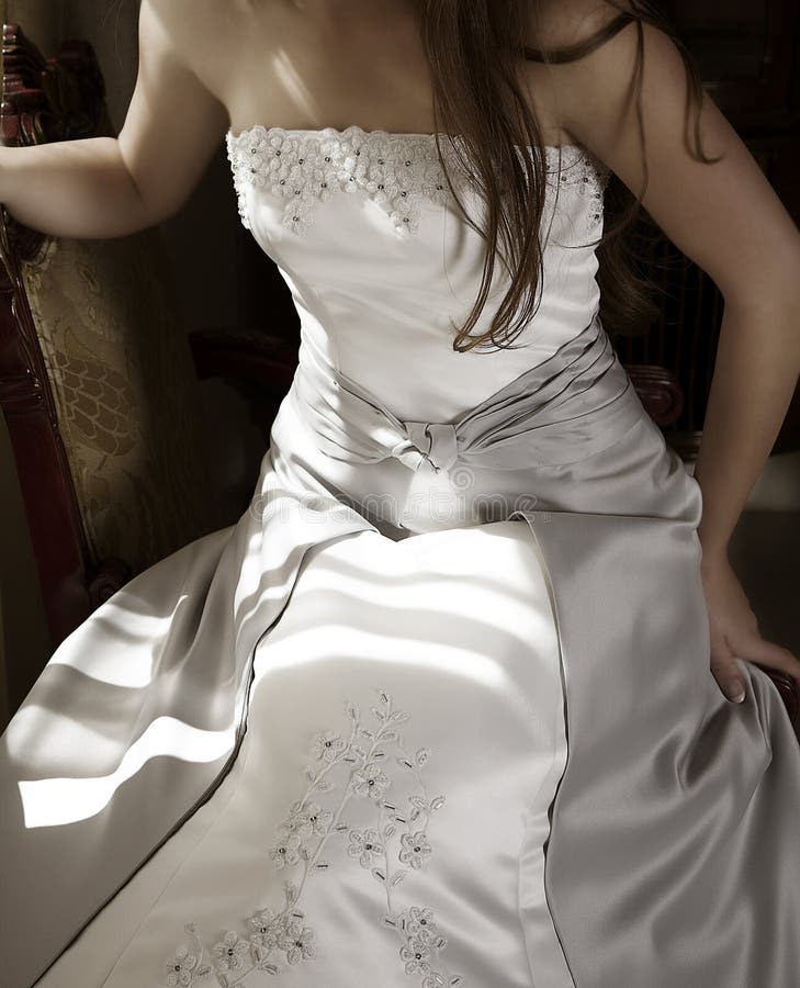 Belle robe d'argent de mariée photos stock Belle robe d'argent de mariée photos stock