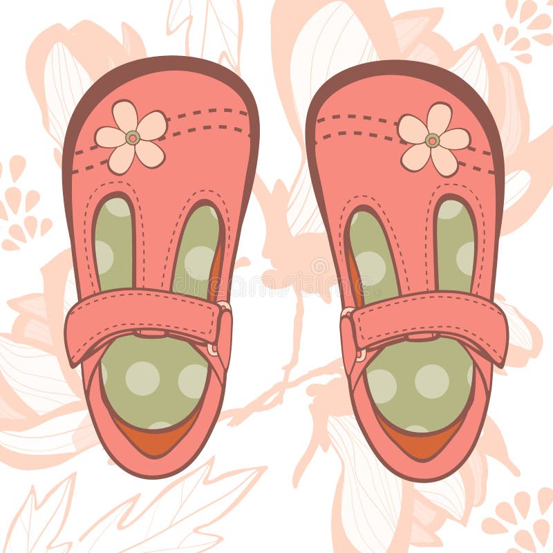 Belle scarpe della neonata illustrazione vettoriale Belle scarpe della neonata illustrazione vettoriale