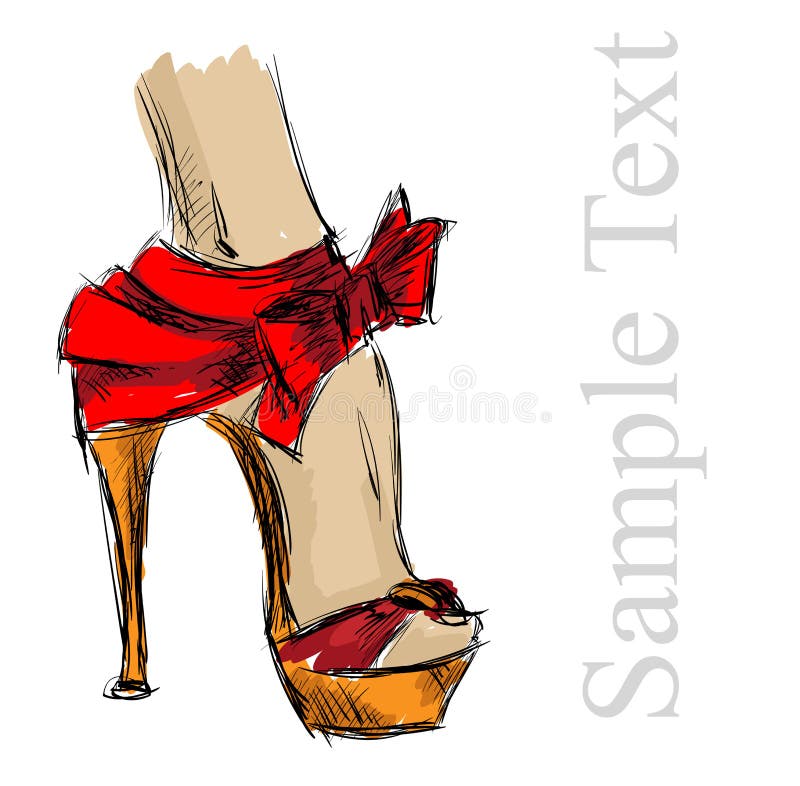 Belle scarpe femminili illustrazione vettoriale Belle scarpe femminili illustrazione vettoriale