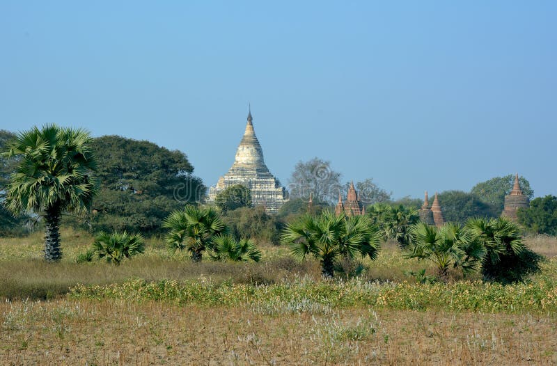 Belle tempie buddisti antiche Bagan, Myanmar fotografia stock Belle tempie buddisti antiche Bagan, Myanmar fotografia stock