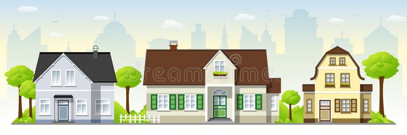 Belle vecchie case royalty illustrazione gratis
