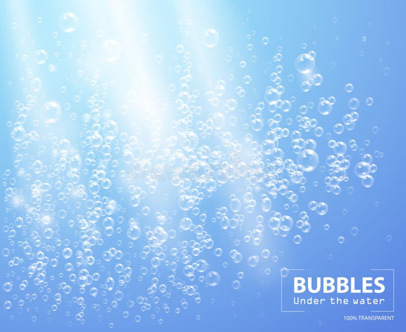 Bellen onder water vectorillustratie op blauwe achtergrond stock illustratie Bellen onder water vectorillustratie op blauwe achtergrond stock illustratie
