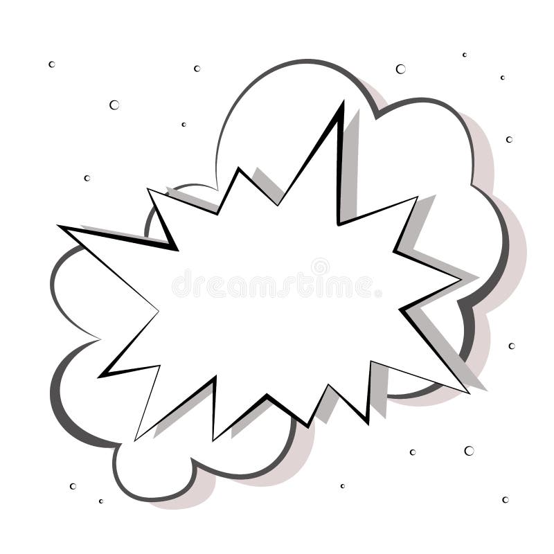 Bellen van de beeldverhaal de grappige lege toespraak voor tekst en flits van explosie Pop-art retro vectorillustratie met sterke royalty-vrije illustratie Bellen van de beeldverhaal de grappige lege toespraak voor tekst en flits van explosie Pop-art retro vectorillustratie met sterke royalty-vrije illustratie