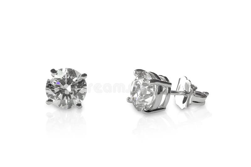 Belles boucles d'oreille de goujon de diamant Belles boucles d'oreille de goujon de diamant