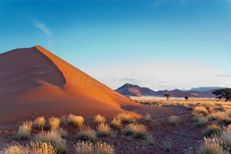 Belles dune de coucher du soleil et nature de désert de Namib photos libres de droits Belles dune de coucher du soleil et nature de désert de Namib photos libres de droits