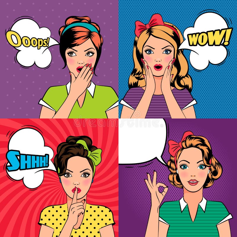 Belles femmes dans le style d'art de bruit illustration stock Belles femmes dans le style d'art de bruit illustration stock