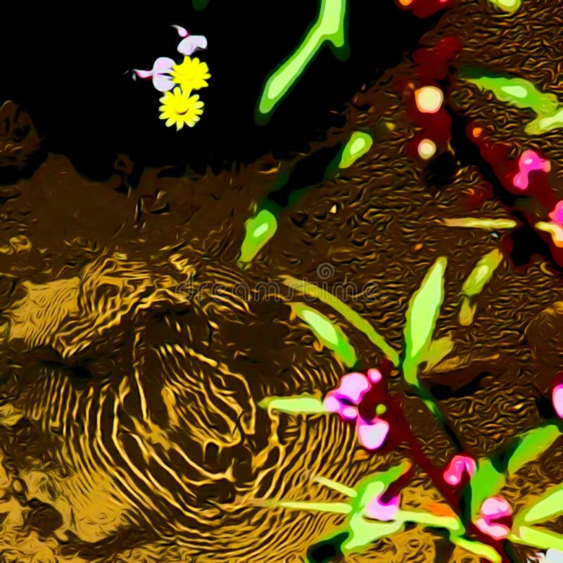 Belles fleurs dans l'eau illustration de vecteur Belles fleurs dans l'eau illustration de vecteur