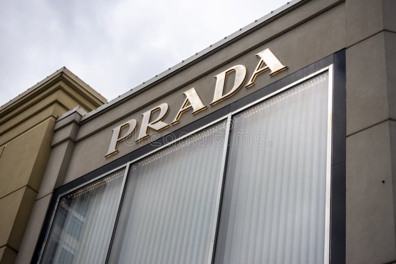 Prada luxury shop editorial stock image. Image of casual - 19327874