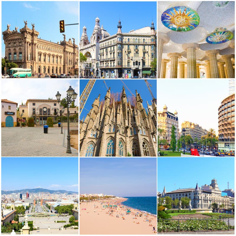 Collage- Belleza Barcelona imágenes de archivo libres de regalías