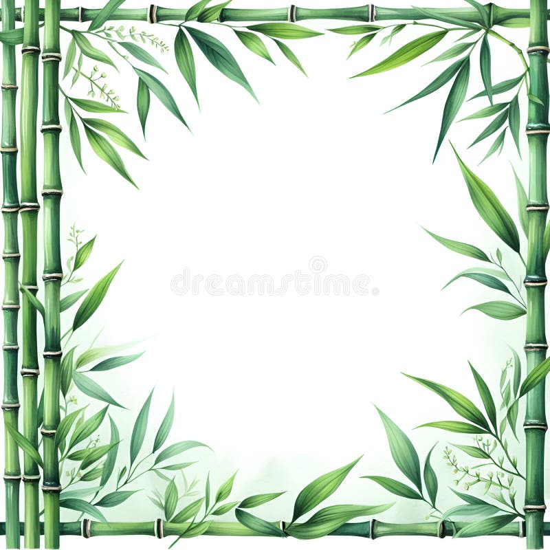 Belleza botánica : madera verde brillante hojas de bambú imagen aislada ai generativo. libre illustration