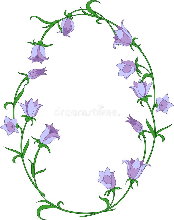 Bellflower ovals frame. Vector illustration vector illustration