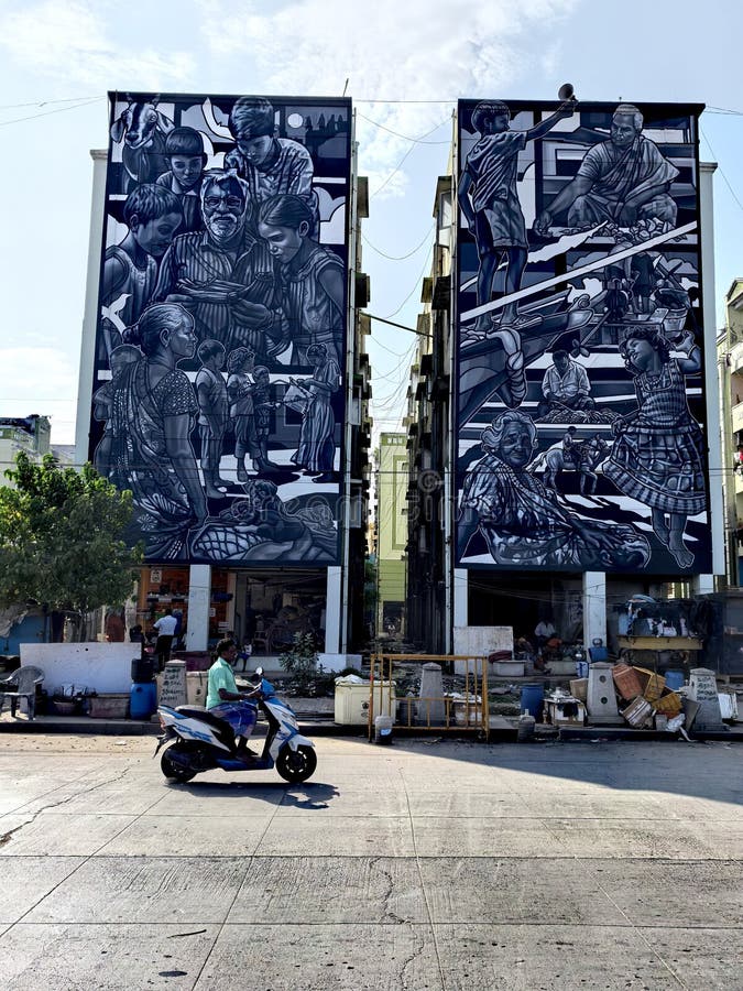 Bellissima arte di strada Chennai Tamil Nadu India. fotografia stock