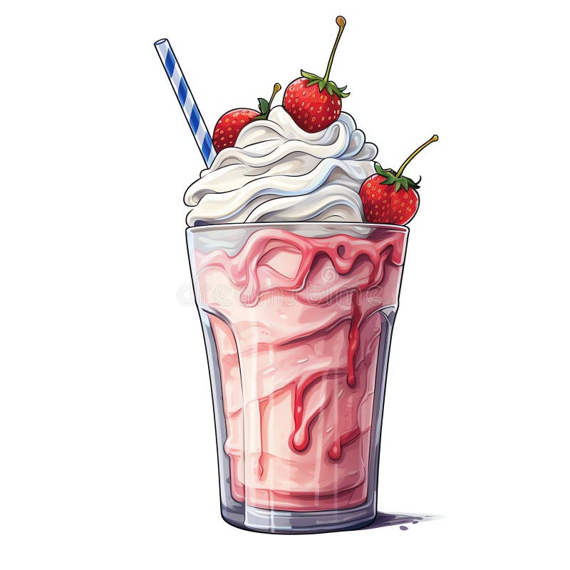 Bellissima immagine di clipart di milkshake illustrazione vettoriale