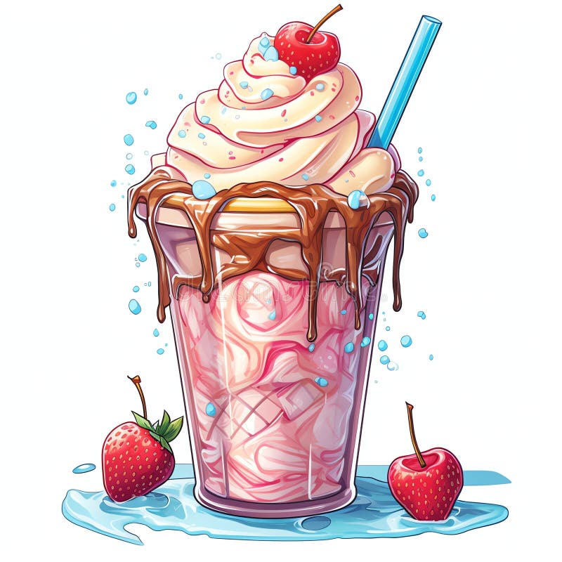 Bellissima immagine di clipart di milkshake illustrazione vettoriale