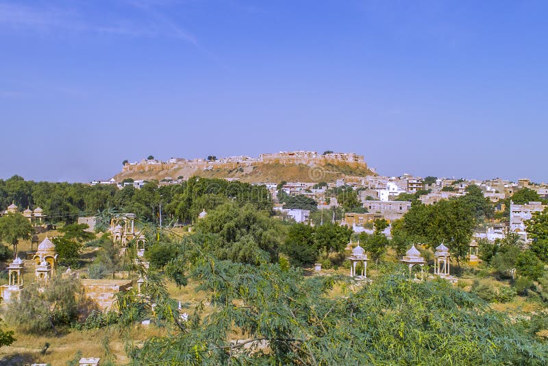 Bellissimo panorama del Forte d'oro di Jaisalmer, India immagine stock Bellissimo panorama del Forte d'oro di Jaisalmer, India immagine stock