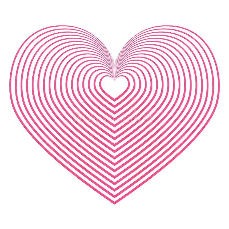 Bello cuore creativo con le bande su un fondo bianco illustrazione vettoriale Bello cuore creativo con le bande su un fondo bianco illustrazione vettoriale
