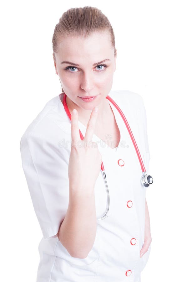 Bello fare di medico della donna esamina il mio gesto degli occhi fotografia stock libera da diritti Bello fare di medico della donna esamina il mio gesto degli occhi fotografia stock libera da diritti