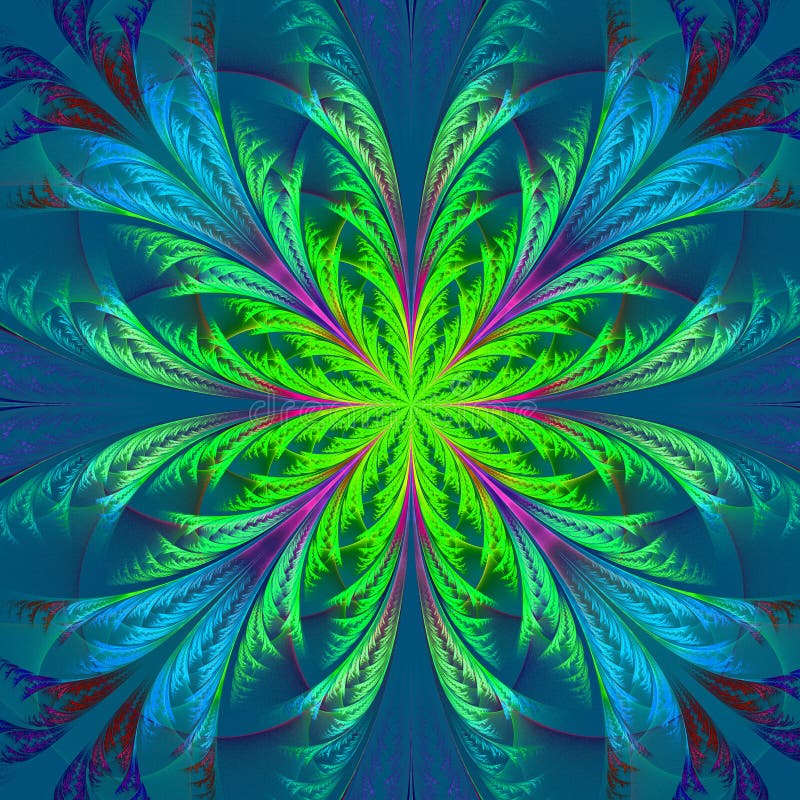 Bello fiore multicolore di frattale Raccolta - modello gelido illustrazione vettoriale Bello fiore multicolore di frattale Raccolta - modello gelido illustrazione vettoriale