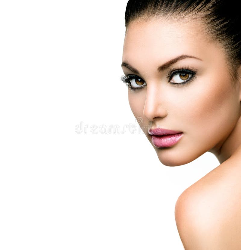 Bellissimo volto di una giovane donna immagine stock libera da diritti