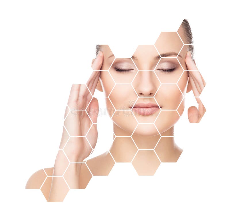 Bello fronte di giovane e ragazza in buona salute Chirurgia plastica, cura di pelle, cosmetici e concetto di lifting facciale fotografia stock libera da diritti Bello fronte di giovane e ragazza in buona salute Chirurgia plastica, cura di pelle, cosmetici e concetto di lifting facciale fotografia stock libera da diritti