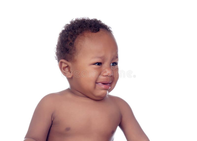 Bello gridare afroamericano del bambino fotografie stock Bello gridare afroamericano del bambino fotografie stock