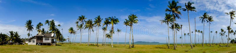 Bello panorama, villaggio del pescatore situato a Terengganu, Malesia immagini stock Bello panorama, villaggio del pescatore situato a Terengganu, Malesia immagini stock