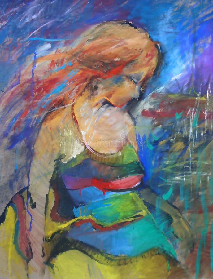Bello ritratto disegnato a mano della giovane donna Donna di modo Ragazza sveglia con i fiori Pittura illustrazione vettoriale Bello ritratto disegnato a mano della giovane donna Donna di modo Ragazza sveglia con i fiori Pittura illustrazione vettoriale