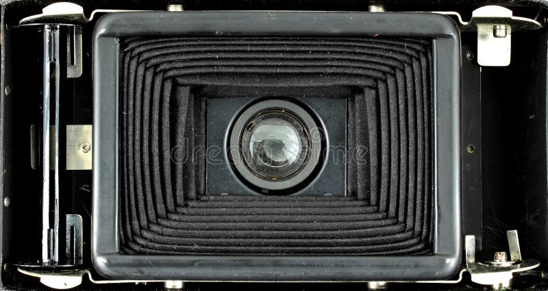 The bellows of a medium format film folding camera