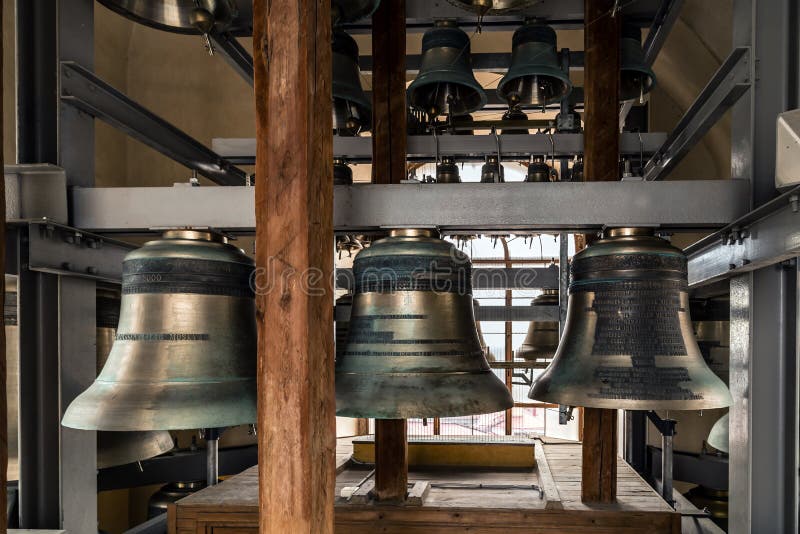 Bells Tower. Old Church Bronze bell.