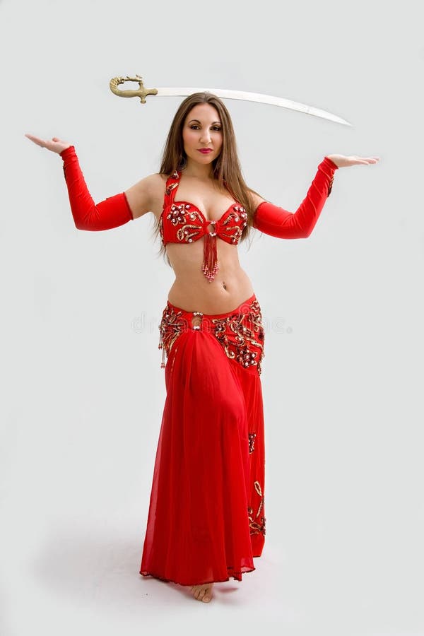 Belly dancer in red