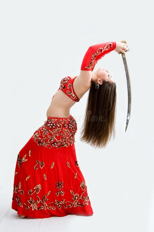 Belly dancer in red