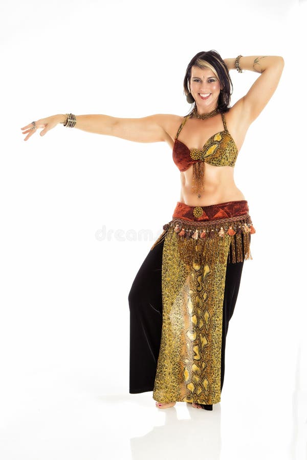 Portrait of a Beautiful Belly Dancer Stock Image - Image of