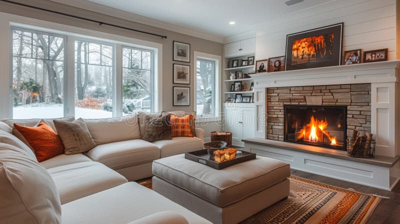 Belo design de interior de sala de estar clássica ilustração do vetor