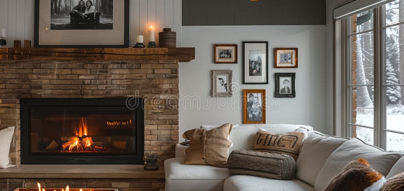 Belo design de interior de sala de estar clássica ilustração do vetor