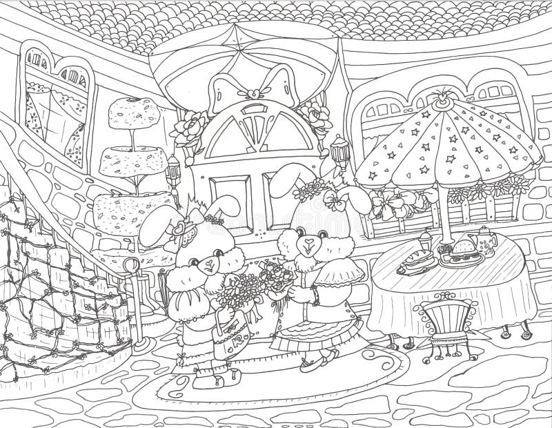 Belo Belo Belo Coelho Rosa Coelho Coelho Pintando Chaves De Piano Ilustração 2021 Ilustração Stock - Ilustração de lindo, arte: 208445074