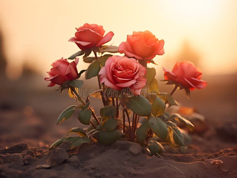 Generative AI : Beautiful blooming rose bushes in flowerbed outdoors business concept. Generative AI : Beautiful blooming rose bushes in flowerbed outdoors business concept.