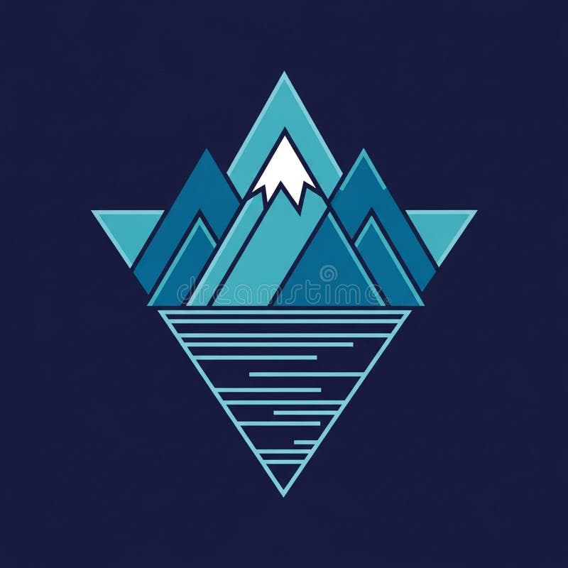 Below, an inverted triangle, filled with horizontal lines, suggests refle royalty free illustration