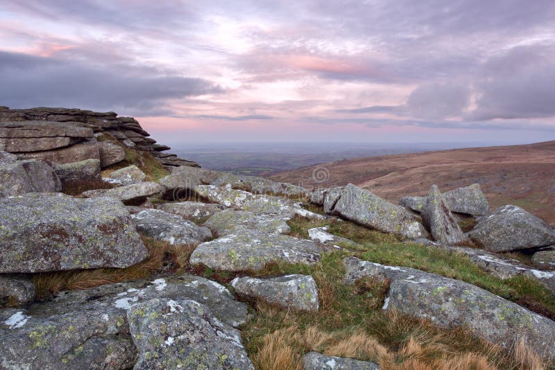 Sunset Belstone Tor Dartmoor Devon Uk Stock Photo Image of outdoor